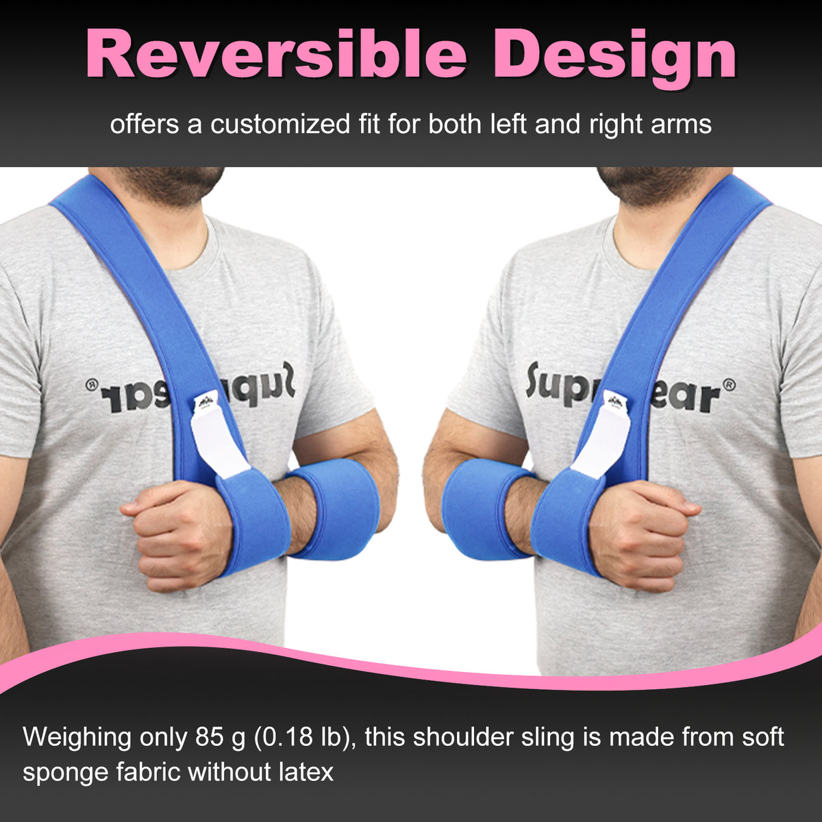 Arm Sling Shoulder Immobilizer, 0.18 lb Lightweight Support with 61" Adjustable Straps