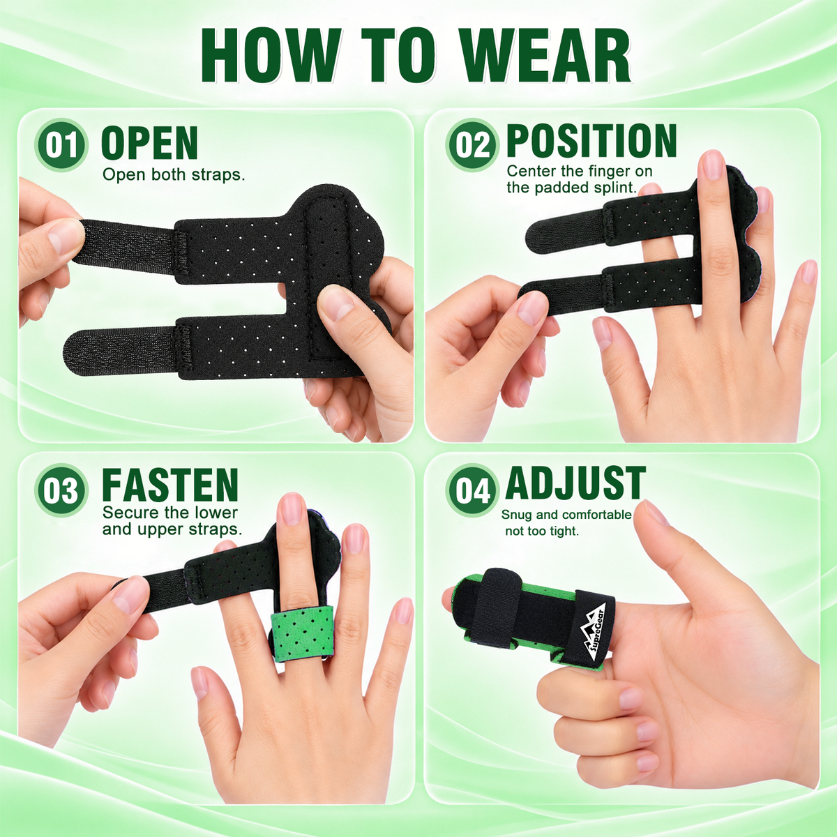 Finger Splint Support 2 Pack Adjustable Trigger Finger Brace for Broken Sprain Arthritis