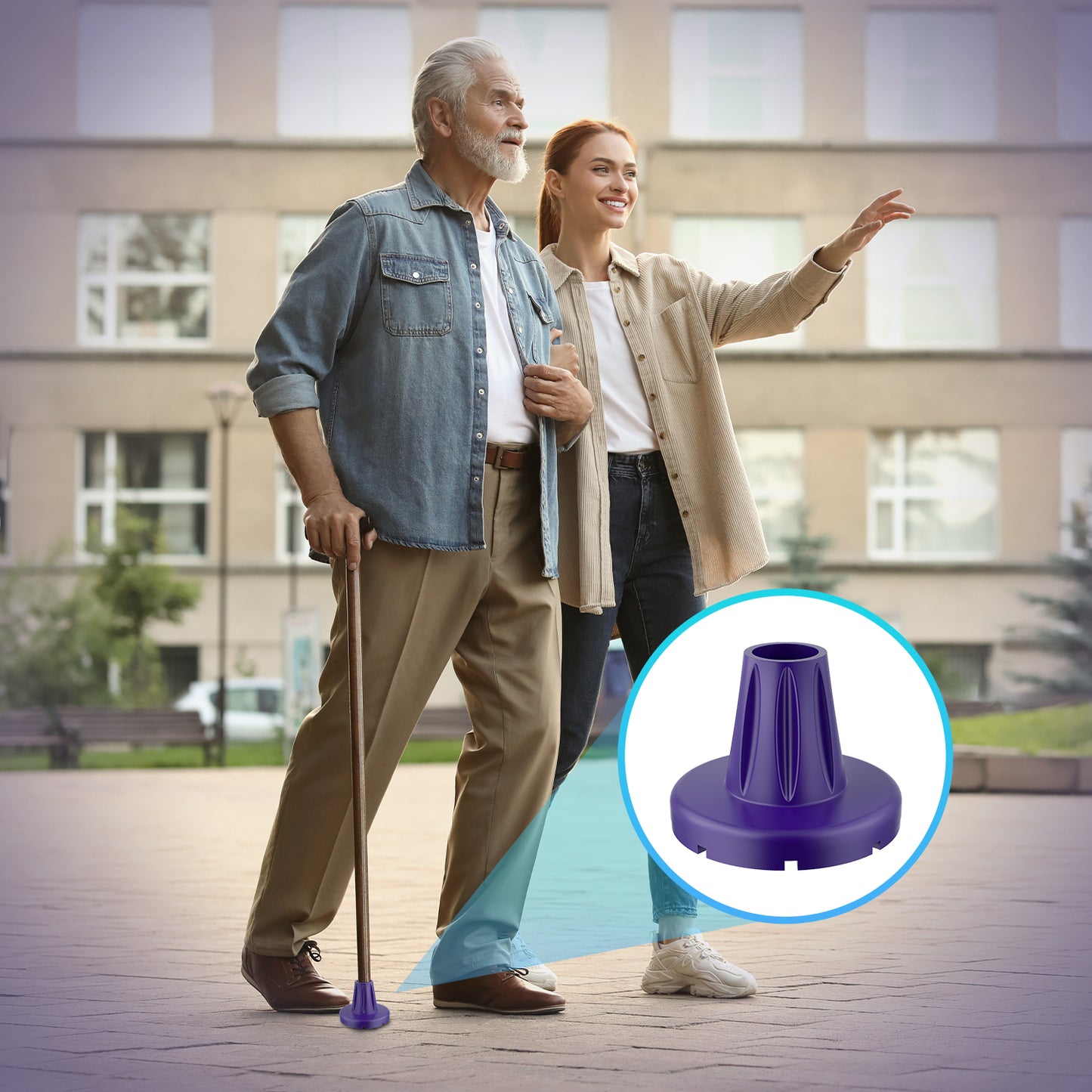 3/4-Inch Heavy Duty Cane Tip – Anti-Slip Wide Base