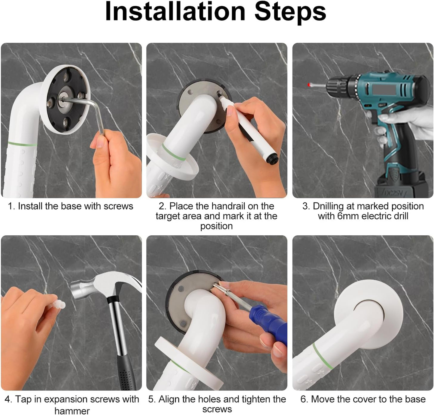 Non-Slip 304 Stainless Steel Bathroom Grab Bar Rail