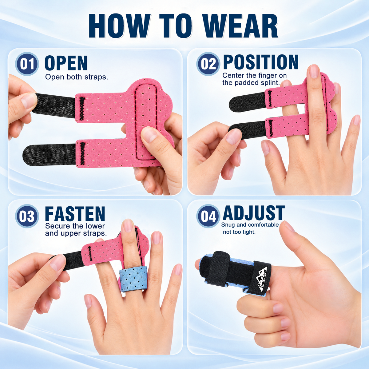 Finger Splint Support 2 Pack Adjustable Trigger Finger Brace for Broken Sprain Arthritis