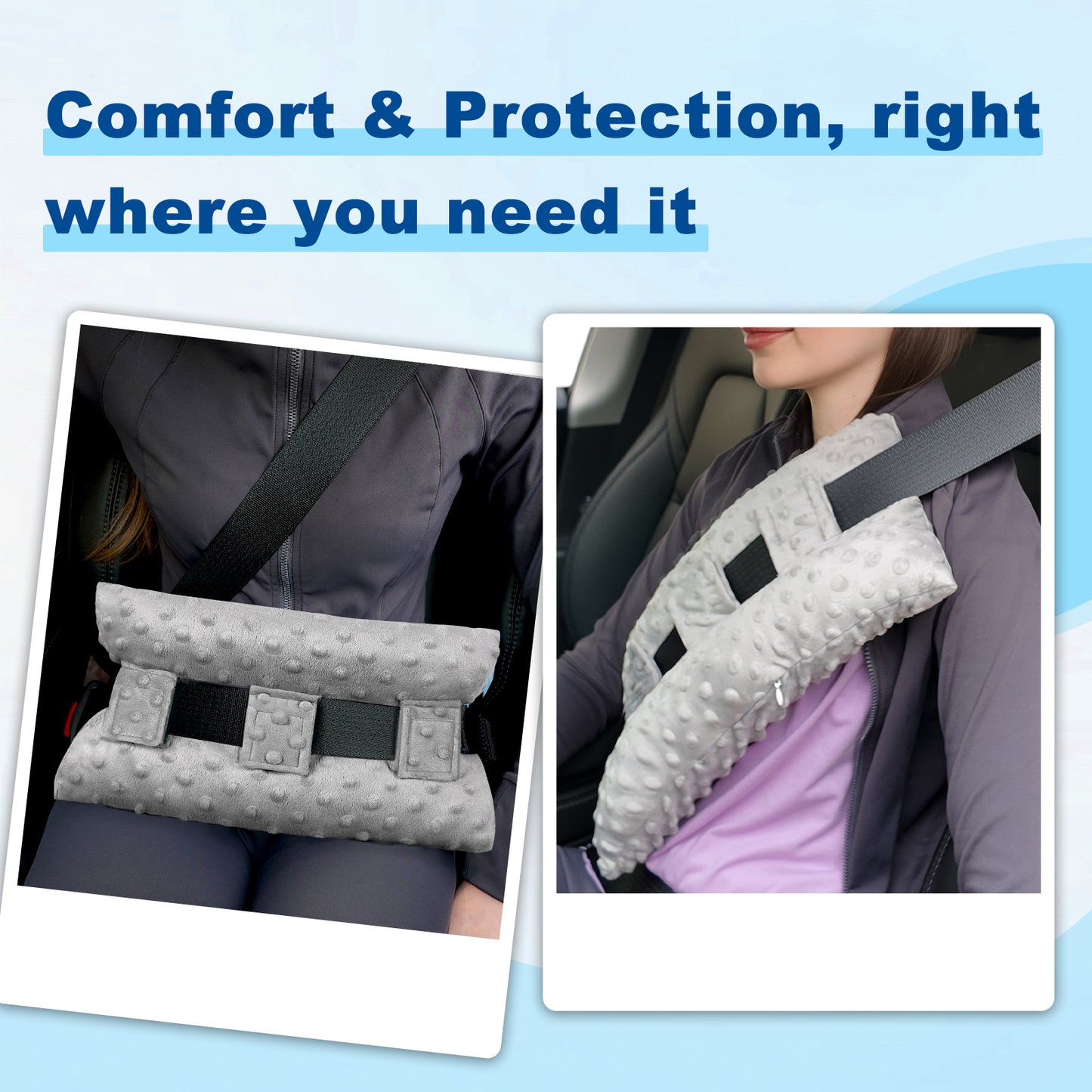 Seatbelt Pillow – Adjustable Comfort with Hot/Cold Pocket