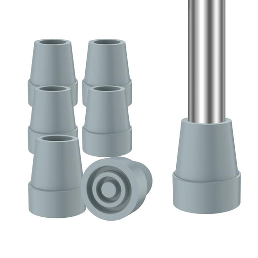 6-Pack Non-Slip Stable High-Strength Rubber Cane Tip