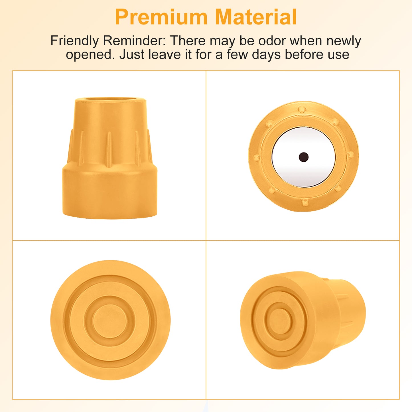 4pcs Cane Tips, 1-in Rubber Replacement Tips