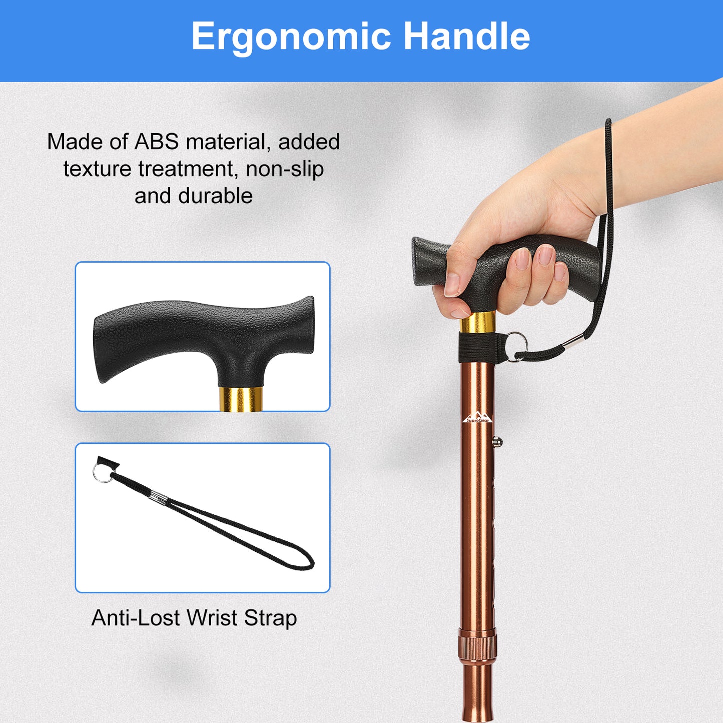 Collapsible Aluminum Folding Cane with T-Handle
