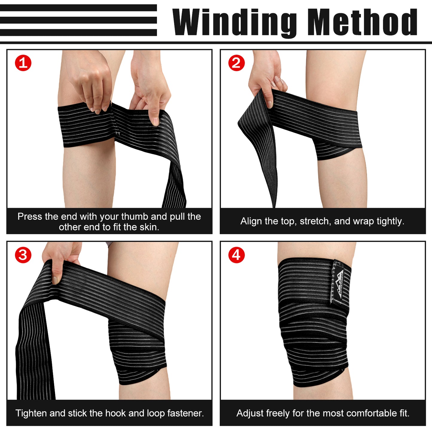 2 Pcs Adjustable Hamstring and Thigh Compression Wraps