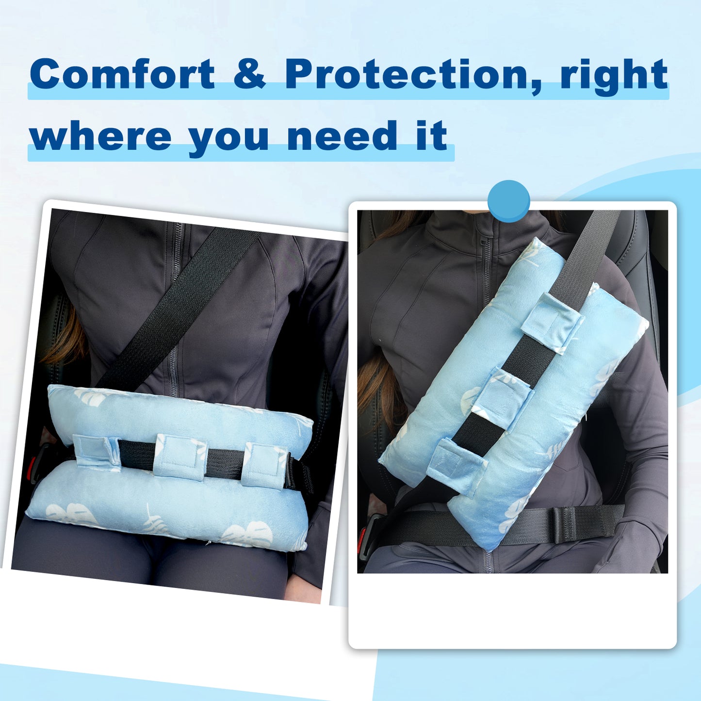 Seatbelt Pillow – Adjustable Comfort with Hot/Cold Pocket