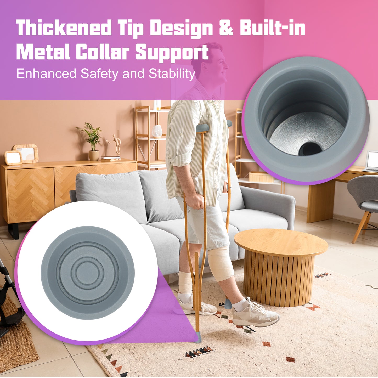 Crutch Accessory Kit: Pads, Grips, Tips,  6-Piece Set