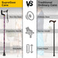 Foldable Adjustable Walking Cane with Offset Ergonomic Handle & All-Terrain Tip