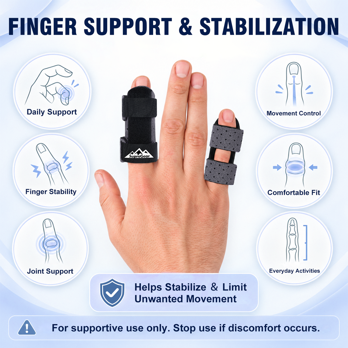 Finger Splint Support 2 Pack Adjustable Trigger Finger Brace for Broken Sprain Arthritis