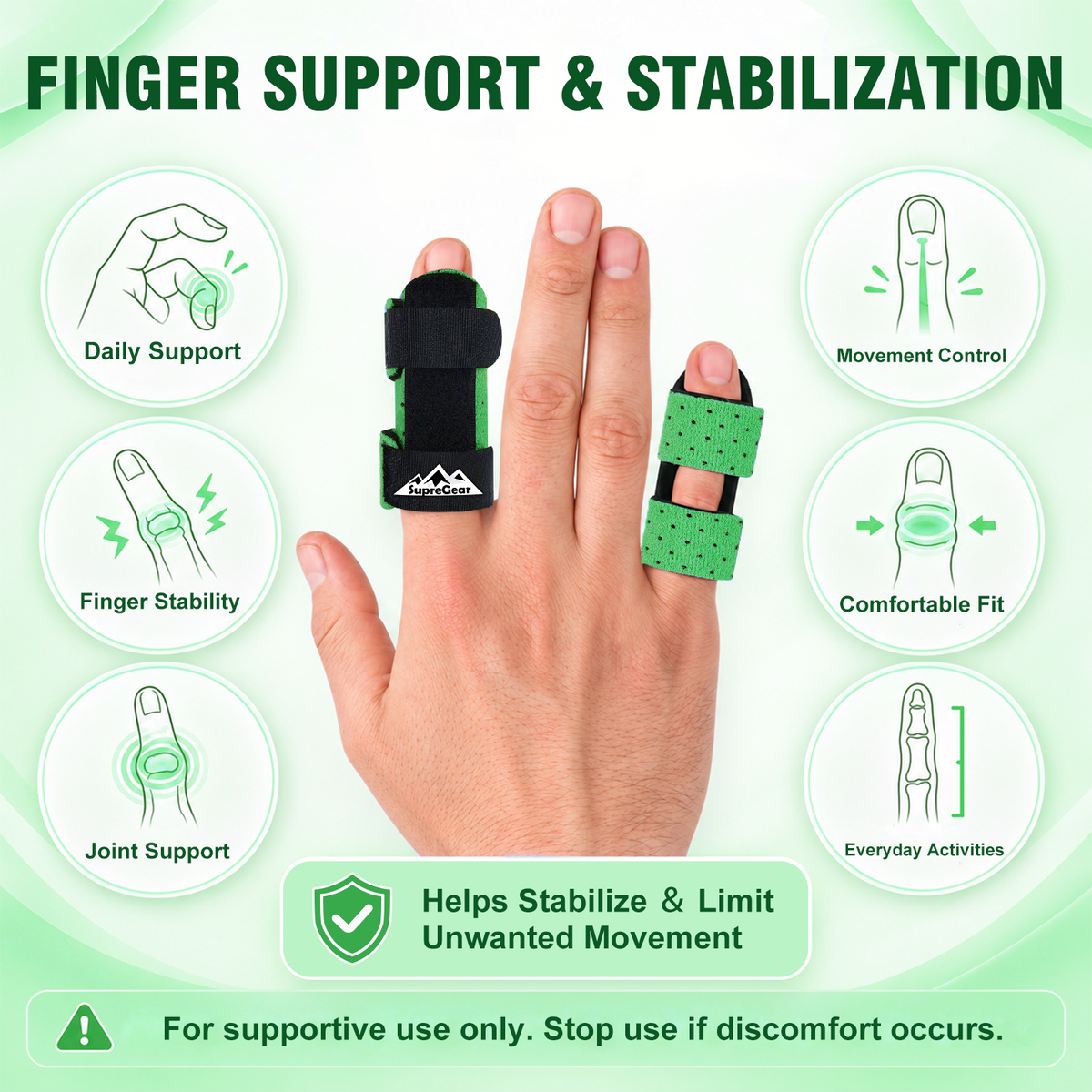 Finger Splint Support 2 Pack Adjustable Trigger Finger Brace for Broken Sprain Arthritis