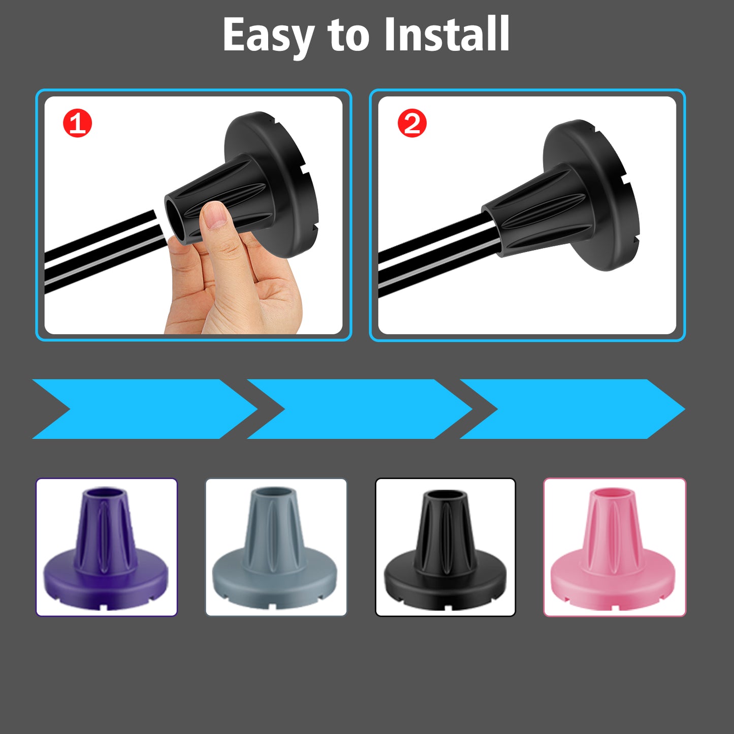 3/4-Inch Heavy Duty Cane Tip – Anti-Slip Wide Base