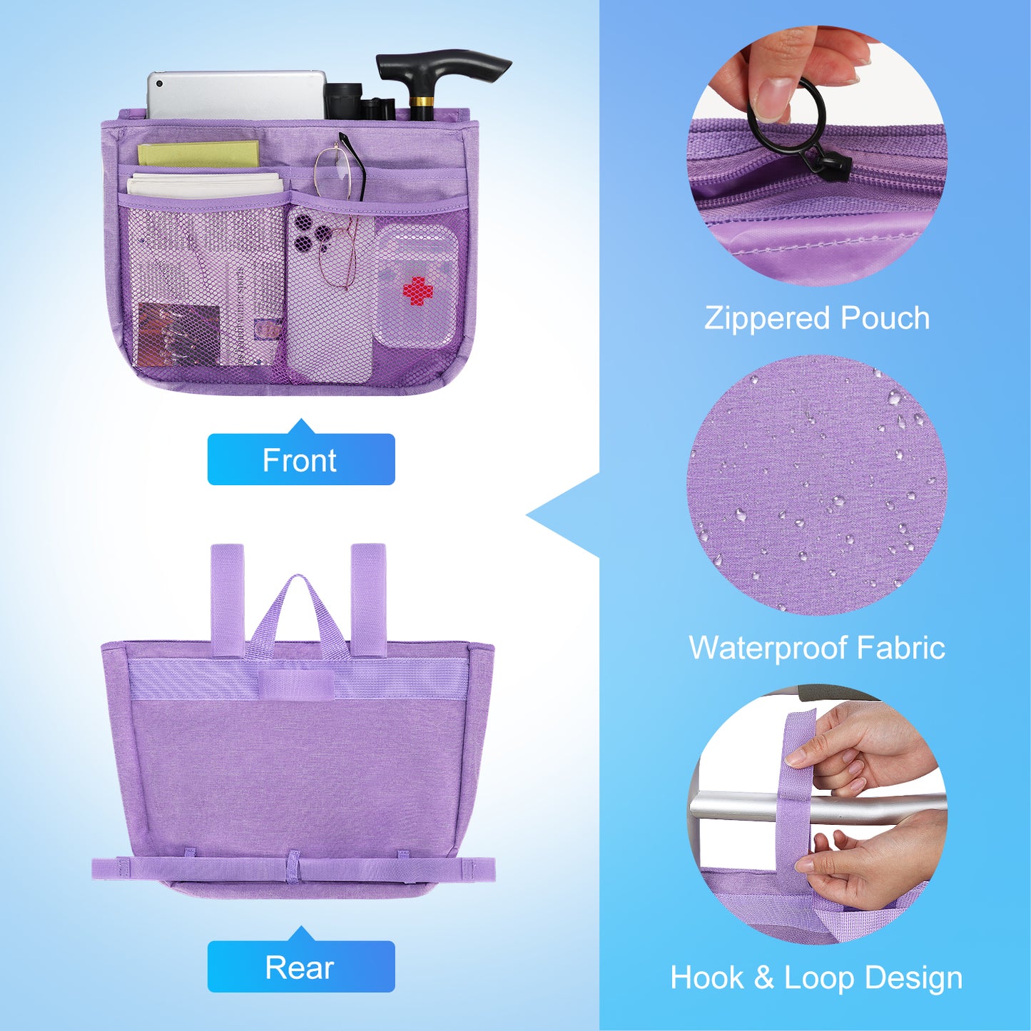 Wheelchair Side Bag for Rollator and Walkers