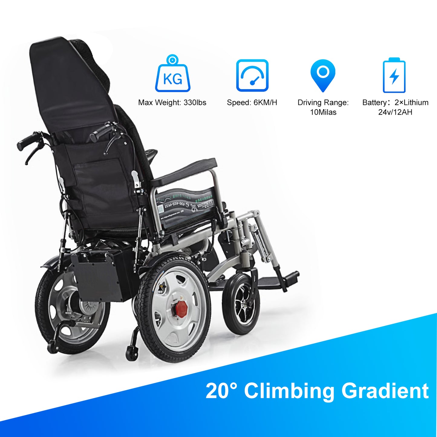 Save 70% - Foldable Electric Wheelchair w/Adjustable Backrest, 500W