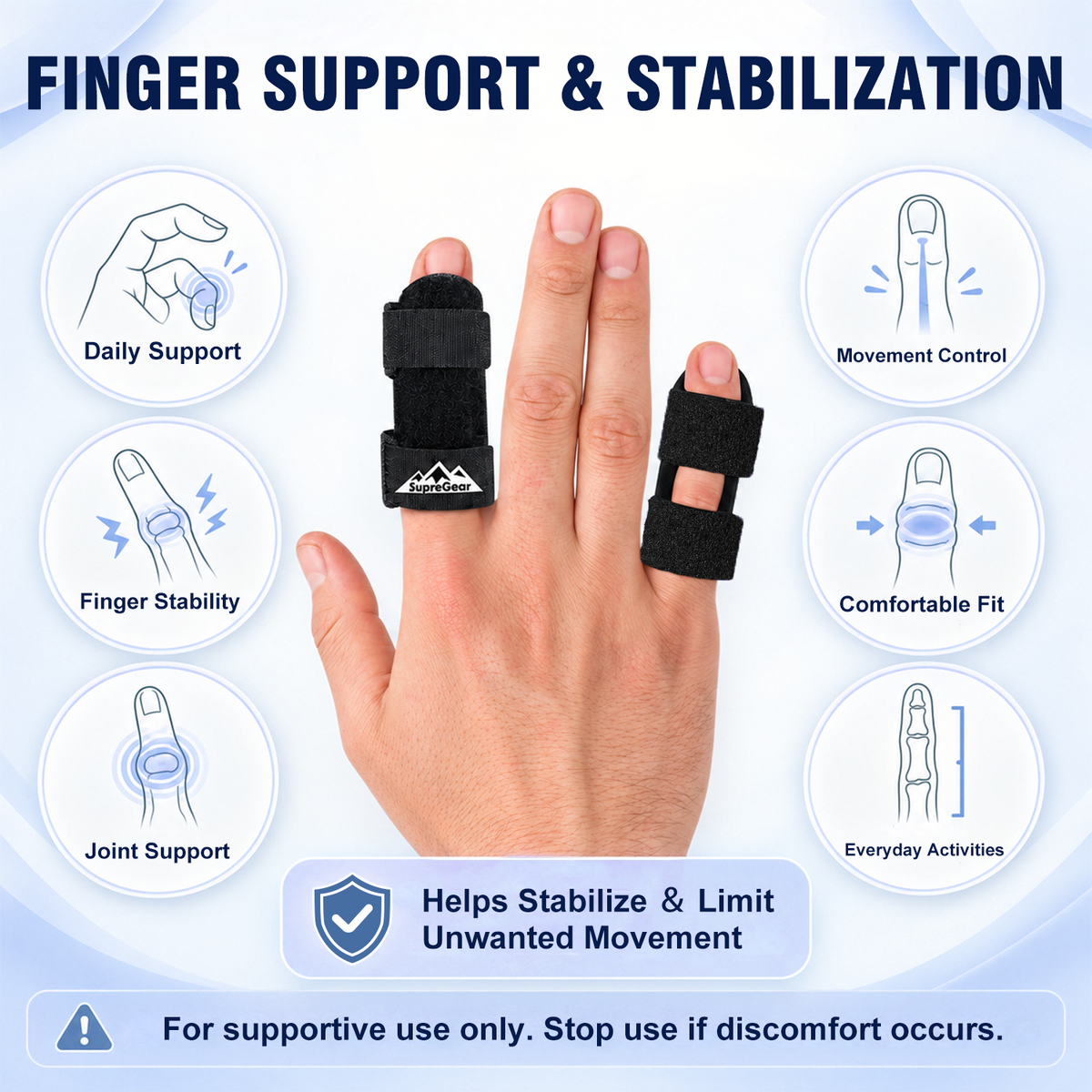 Finger Splint Support 2 Pack Adjustable Trigger Finger Brace for Broken Sprain Arthritis