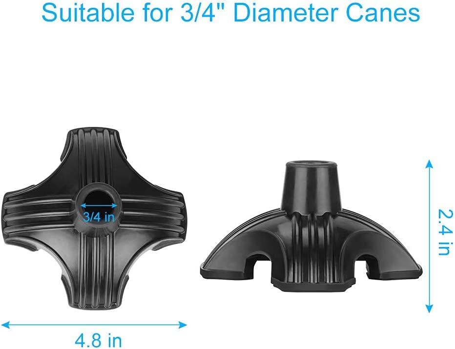 Save 40% - Cane Set: Folding Cane x 1, 4-Prong Cane Tips (3/4" ) x 1, 6-Prong Cane Tips (3/4" ) x 1