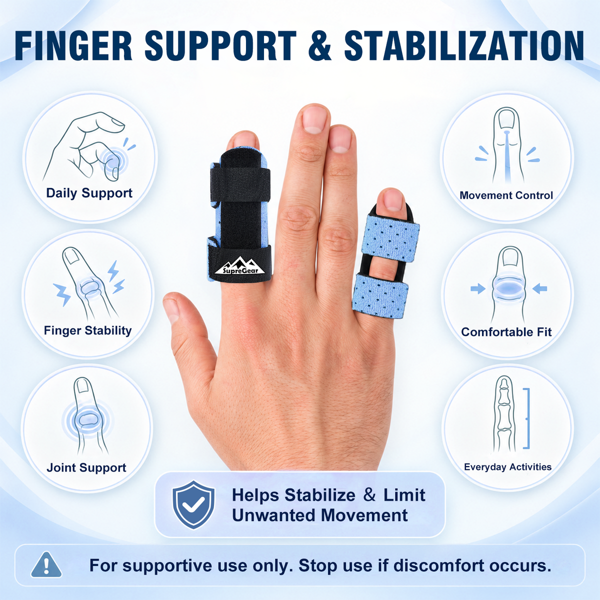 Finger Splint Support 2 Pack Adjustable Trigger Finger Brace for Broken Sprain Arthritis