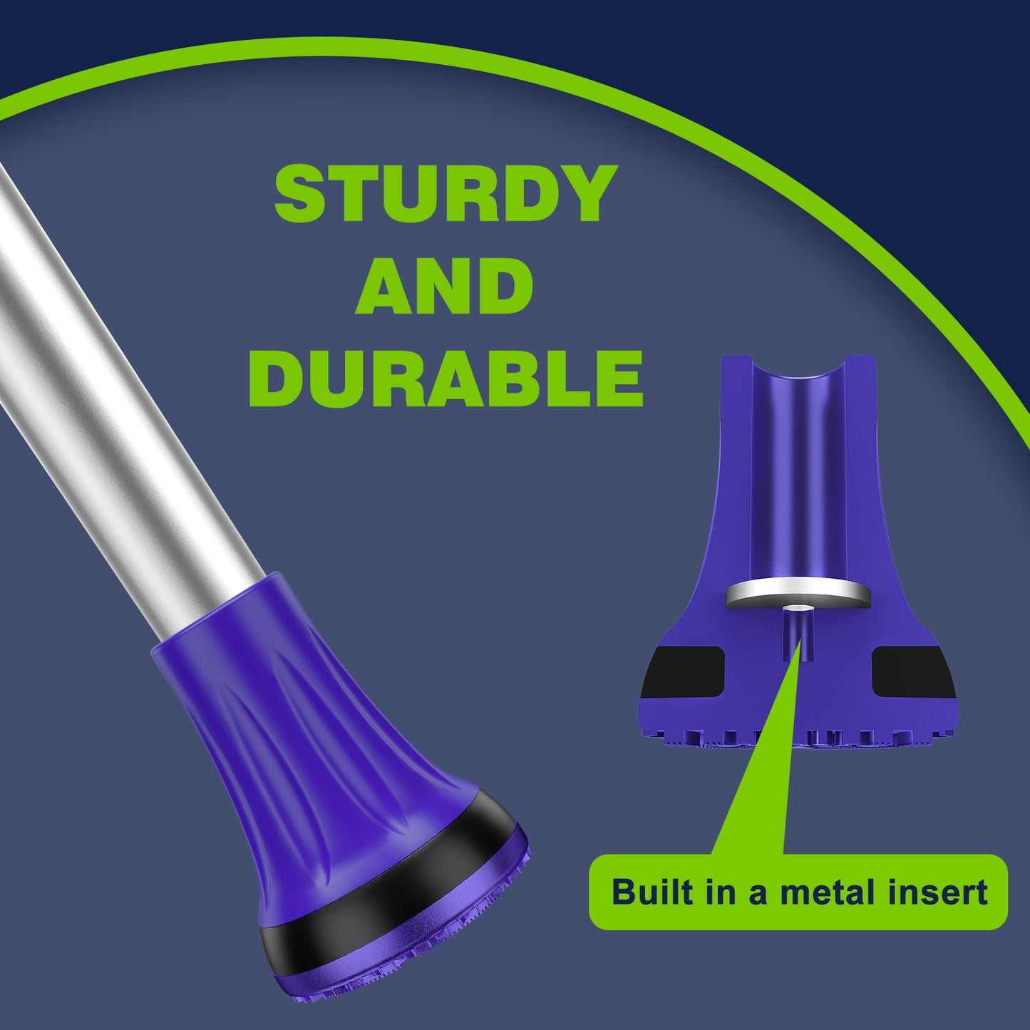 7/8" Heavy Duty Anti-Slip Cane Tips, 2-Pack