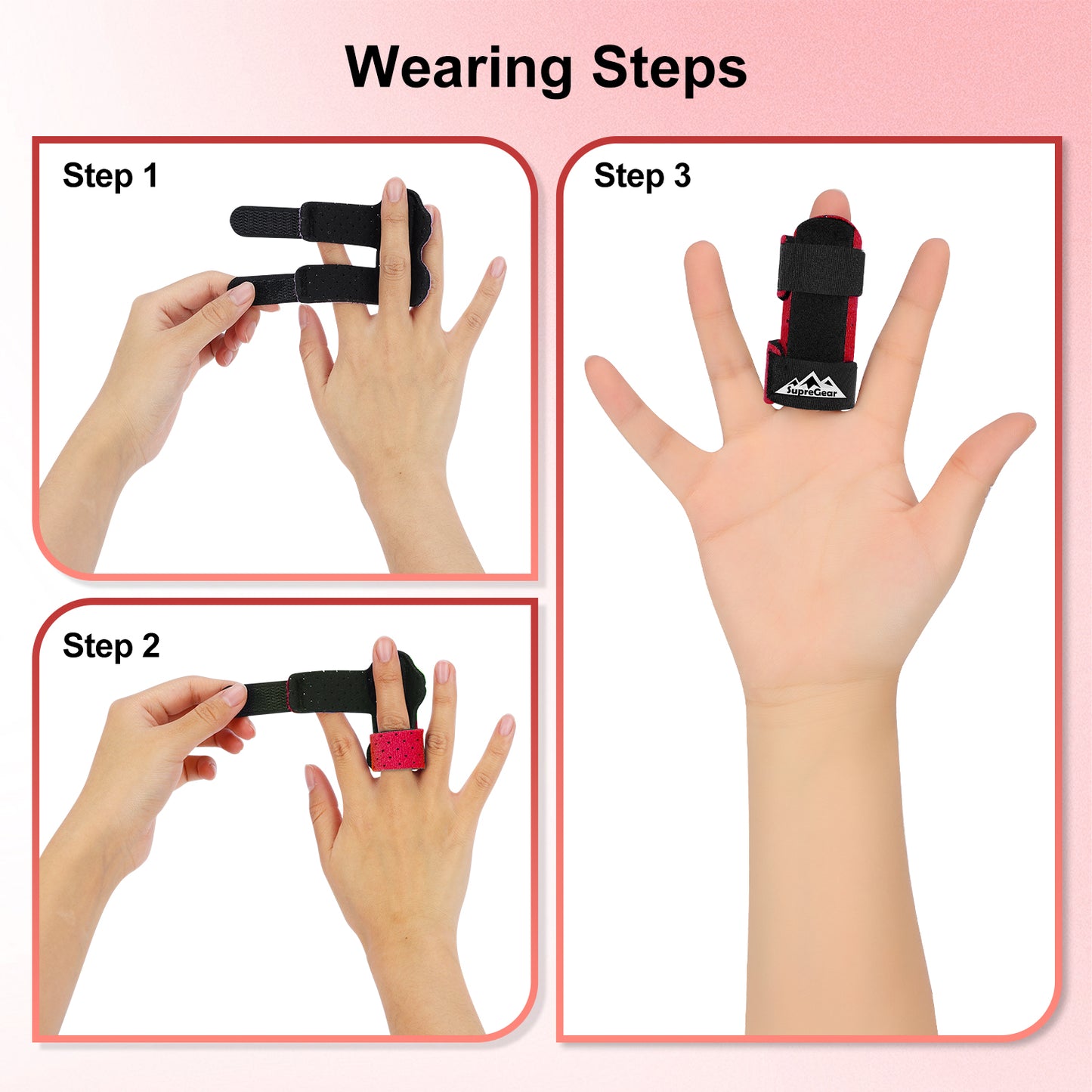 Finger Splint Support 2 Pack Adjustable Trigger Finger Brace for Broken Sprain Arthritis