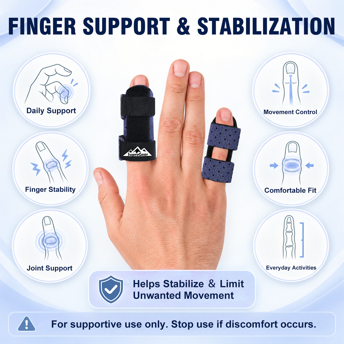 Finger Splint Support 2 Pack Adjustable Trigger Finger Brace for Broken Sprain Arthritis