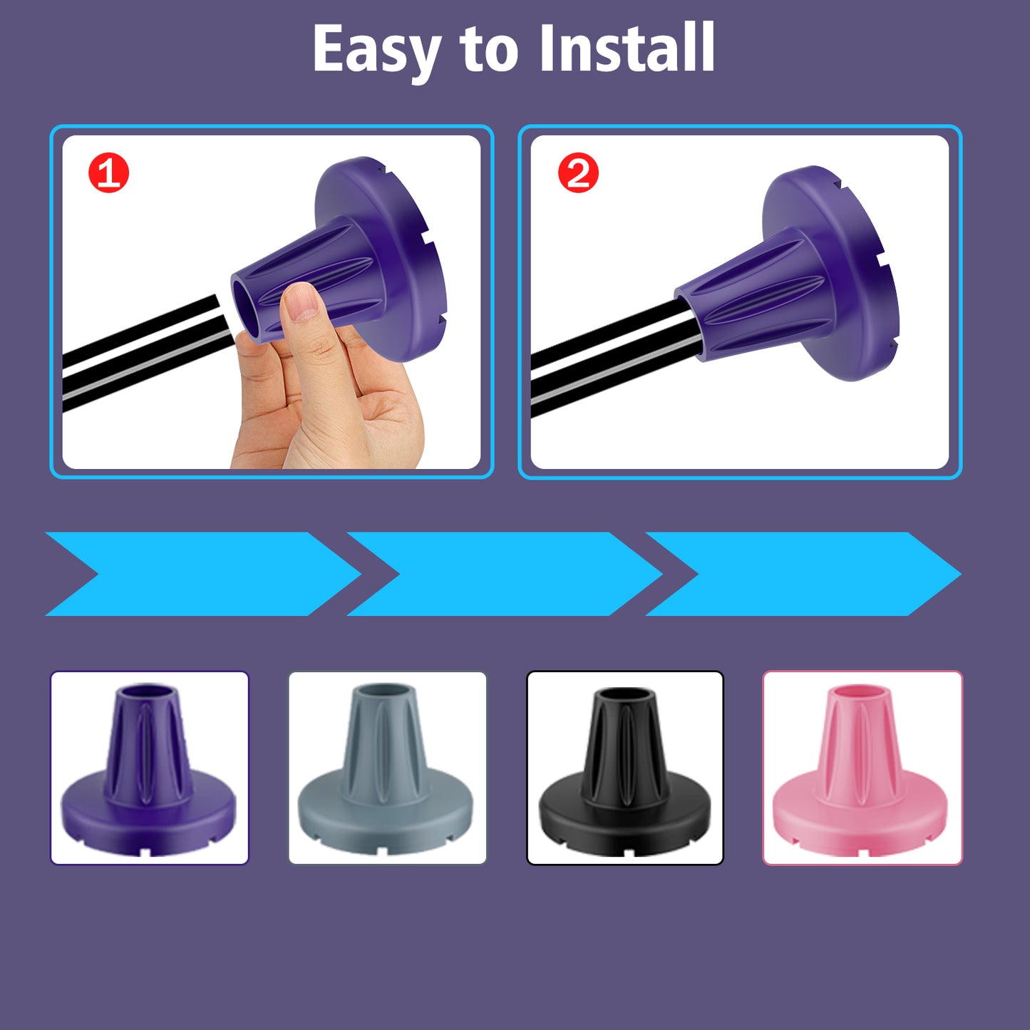 3/4-Inch Heavy Duty Cane Tip – Anti-Slip Wide Base