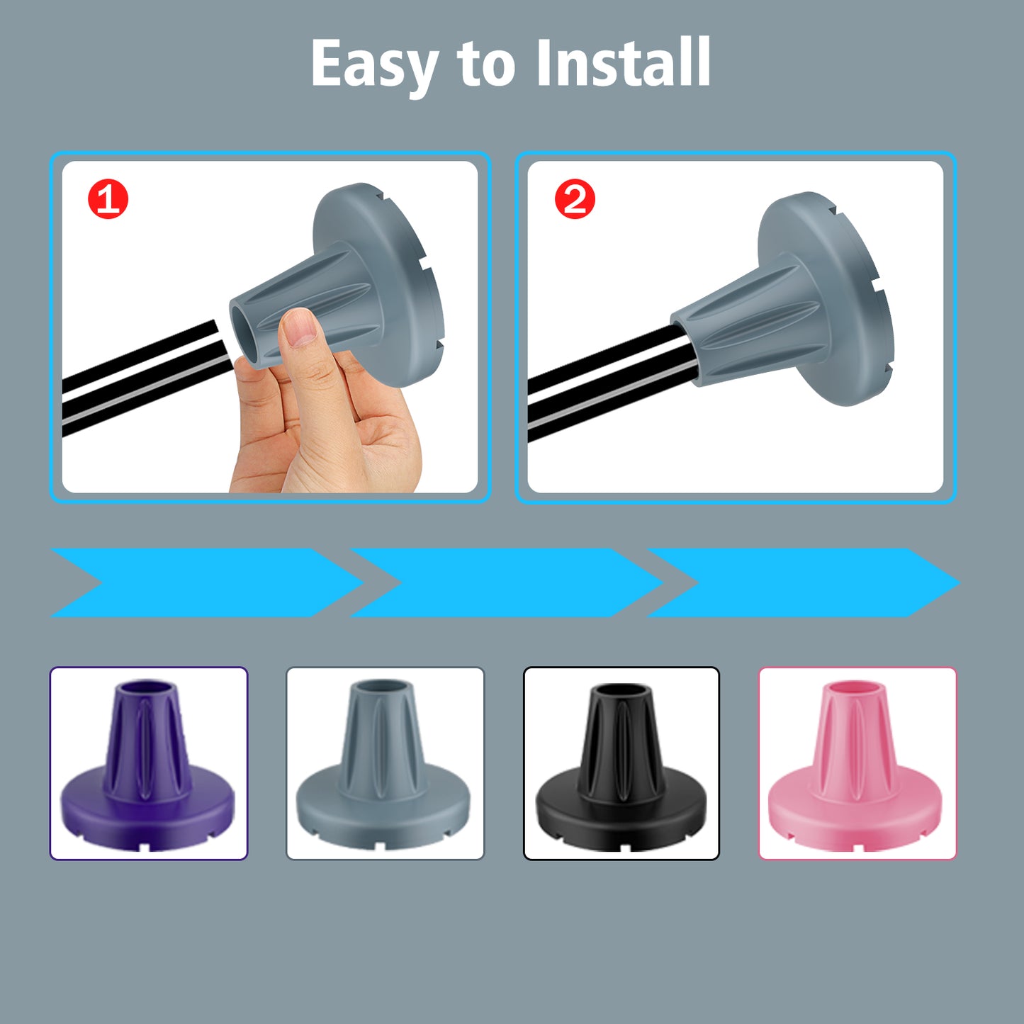 3/4-Inch Heavy Duty Cane Tip – Anti-Slip Wide Base