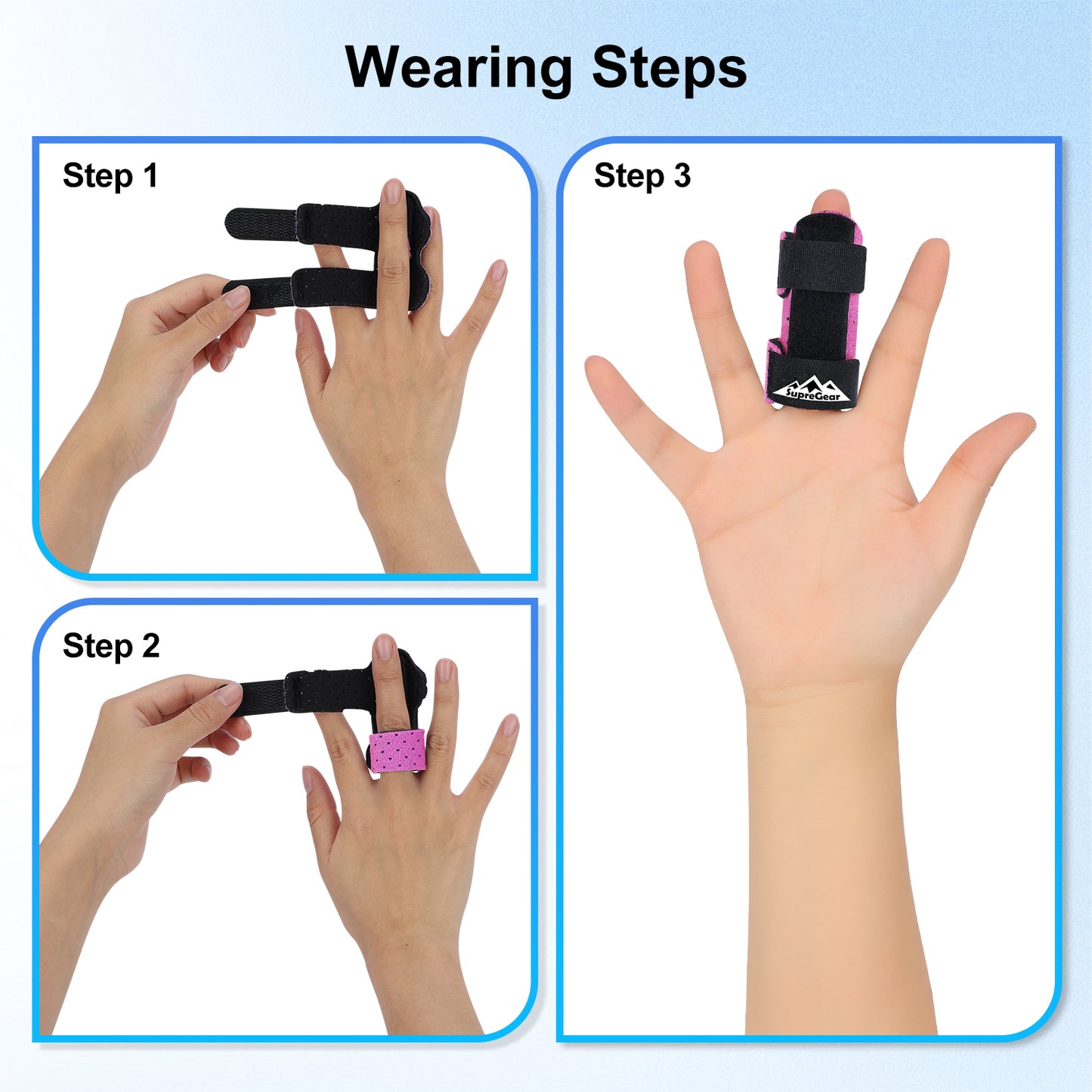 Finger Splint Support 2 Pack Adjustable Trigger Finger Brace for Broken Sprain Arthritis