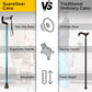 Foldable Adjustable Walking Cane with Offset Ergonomic Handle & All-Terrain Tip