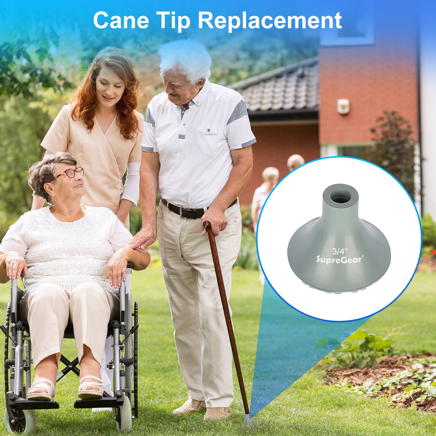 Cane Tip Replacement, 3/4 Inch