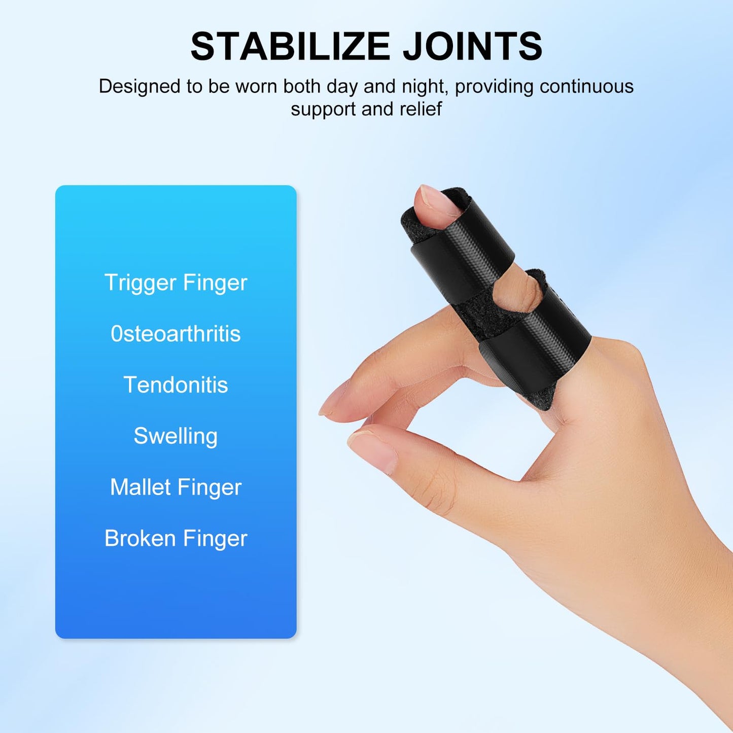 2 Pack Adjustable Kids Finger Splint Support