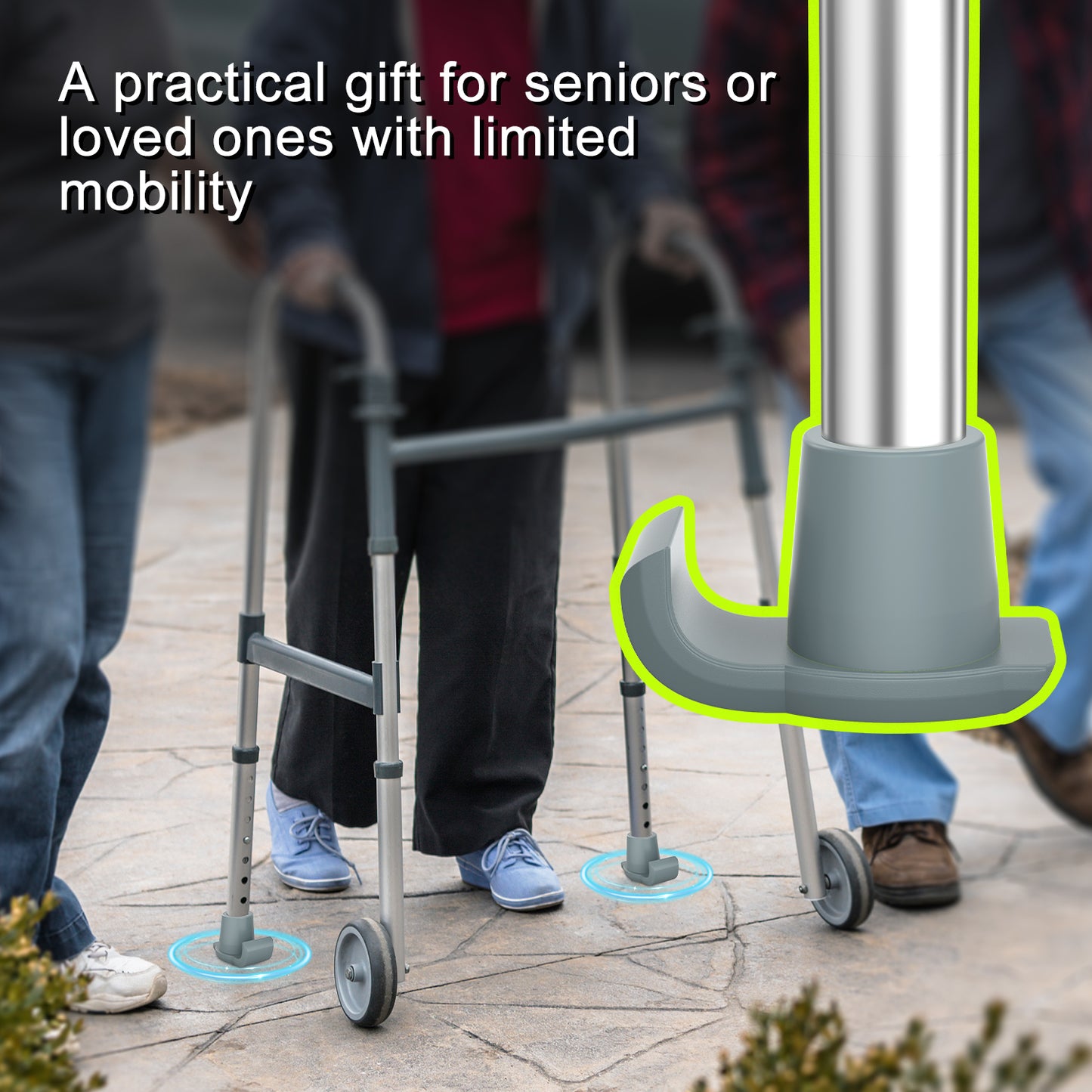 Walker Ski Glides (2-Pack) – Durable Glider Caps for Seniors Walkers