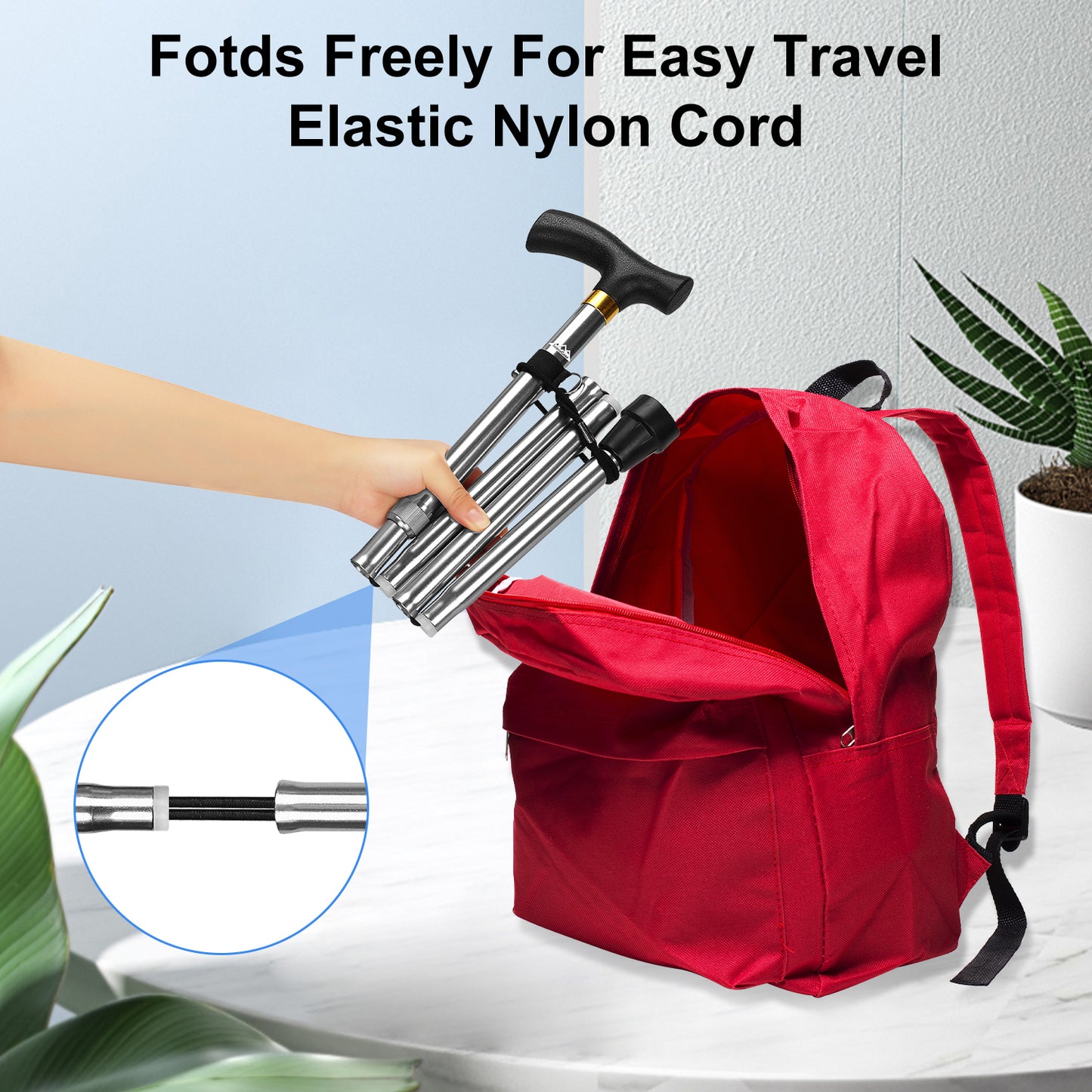 Collapsible Aluminum Folding Cane with T-Handle