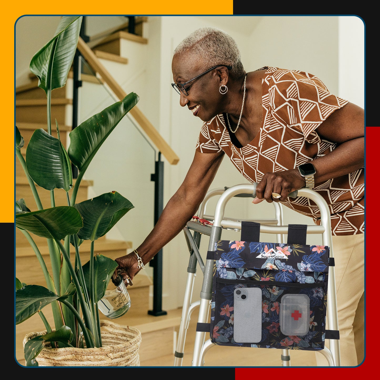 Water-Resistant Walker Side Bag, Basket Pouch