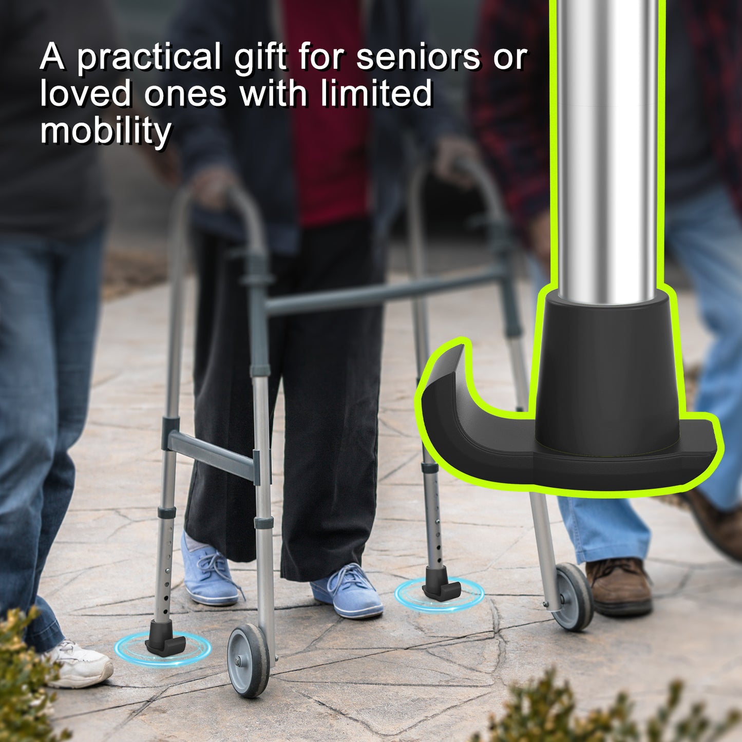 Walker Ski Glides (2-Pack) – Durable Glider Caps for Seniors Walkers