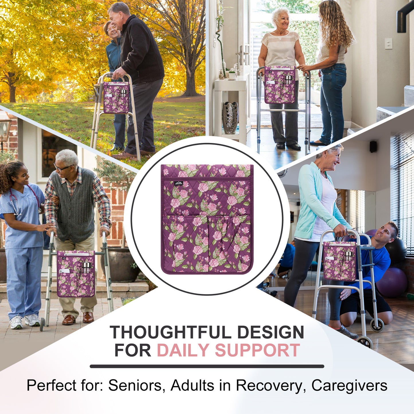Universal Walker Bag Organizer with Multiple Pockets