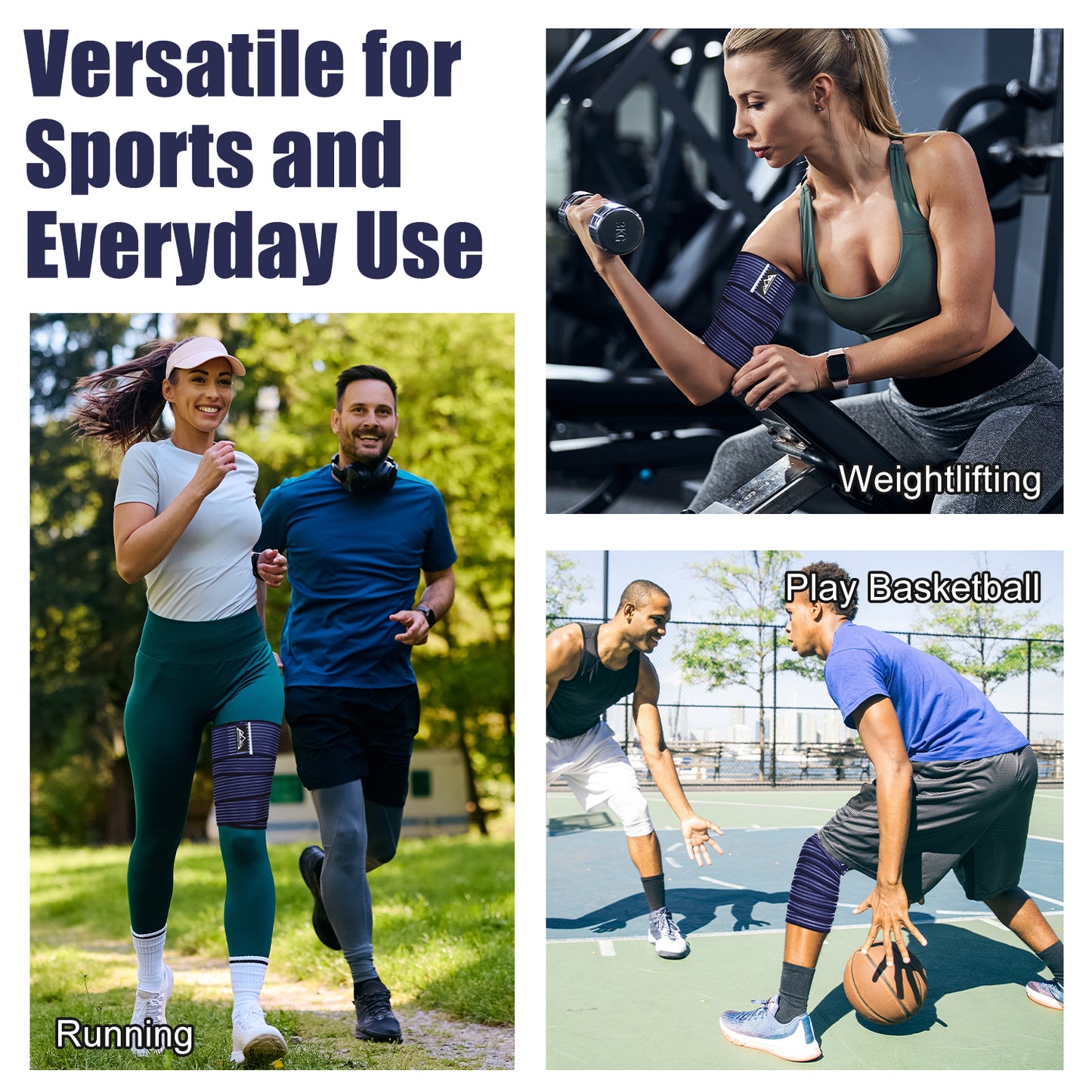 2 Pcs Adjustable Hamstring and Thigh Compression Wraps