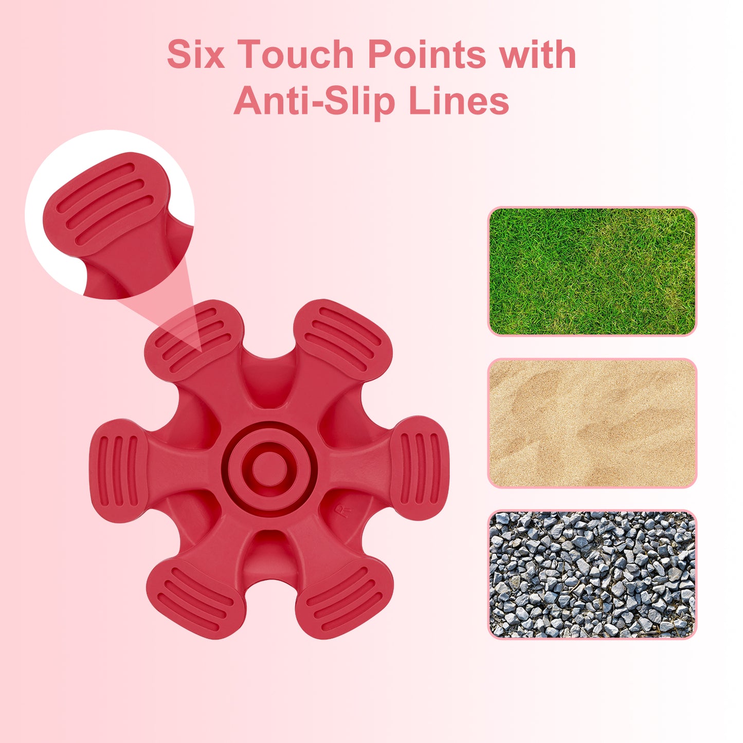 3/4 Inch Stable Six Point Non-Slip Cane Tip