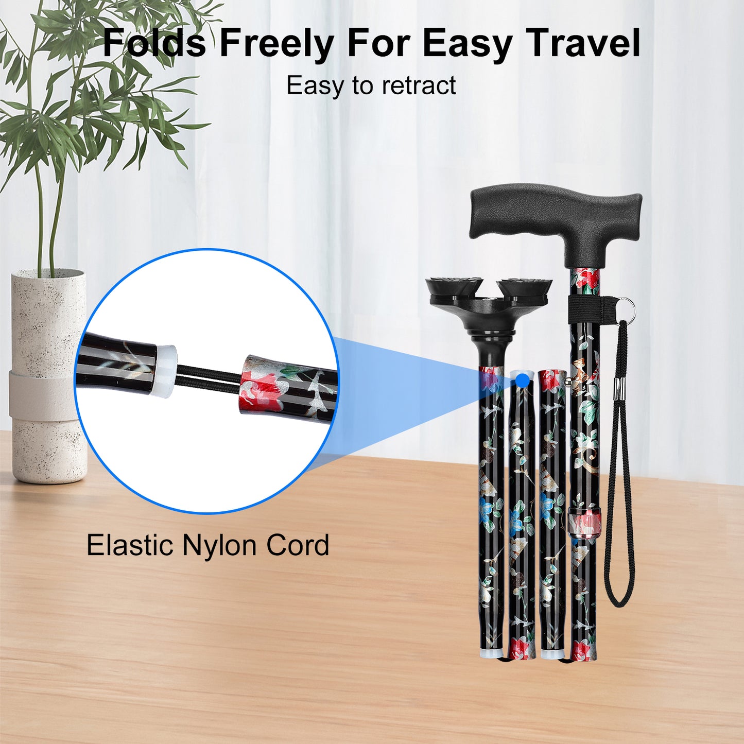 5-Level Adjustable Folding Cane