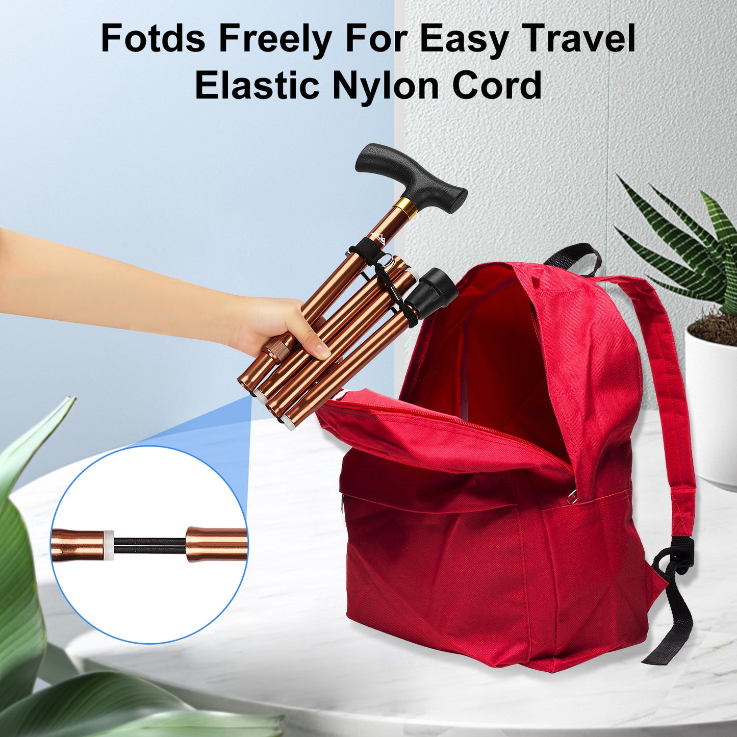 Collapsible Aluminum Folding Cane with T-Handle