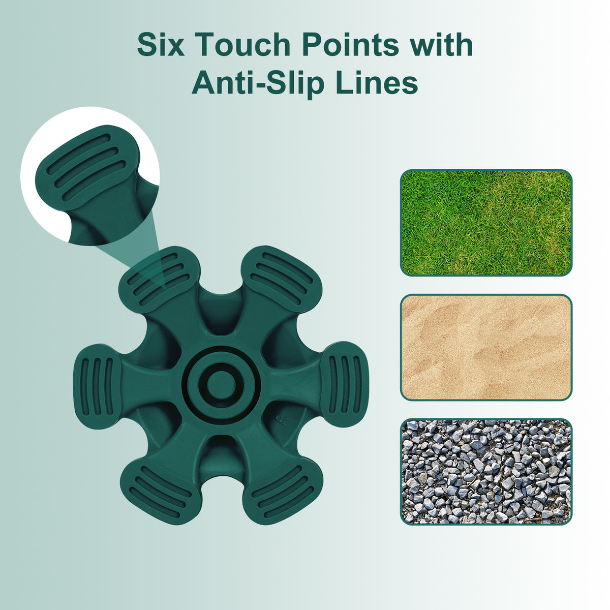 Self Standing Cane Tip 3/4 Inch 6-Prong Anti-Slip Rubber Replacement