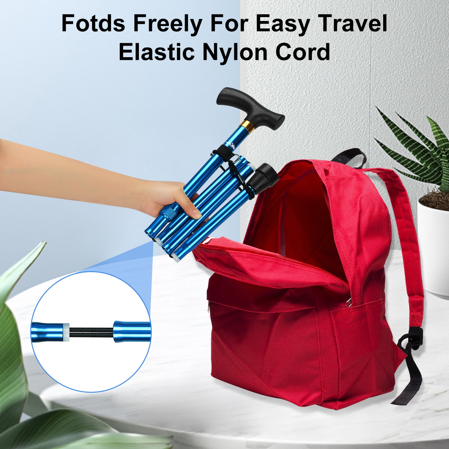 Collapsible Aluminum Folding Cane with T-Handle