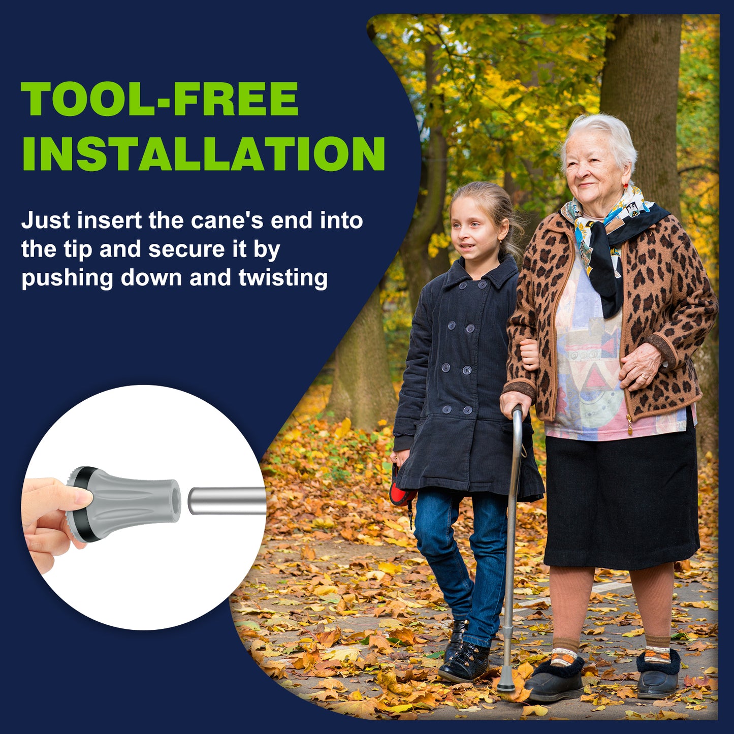 2-Pack 3/4" Cane Tips for All-Terrain Use