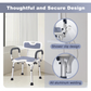 Folding Shower Chair (Backrest and Padded Armrests included)