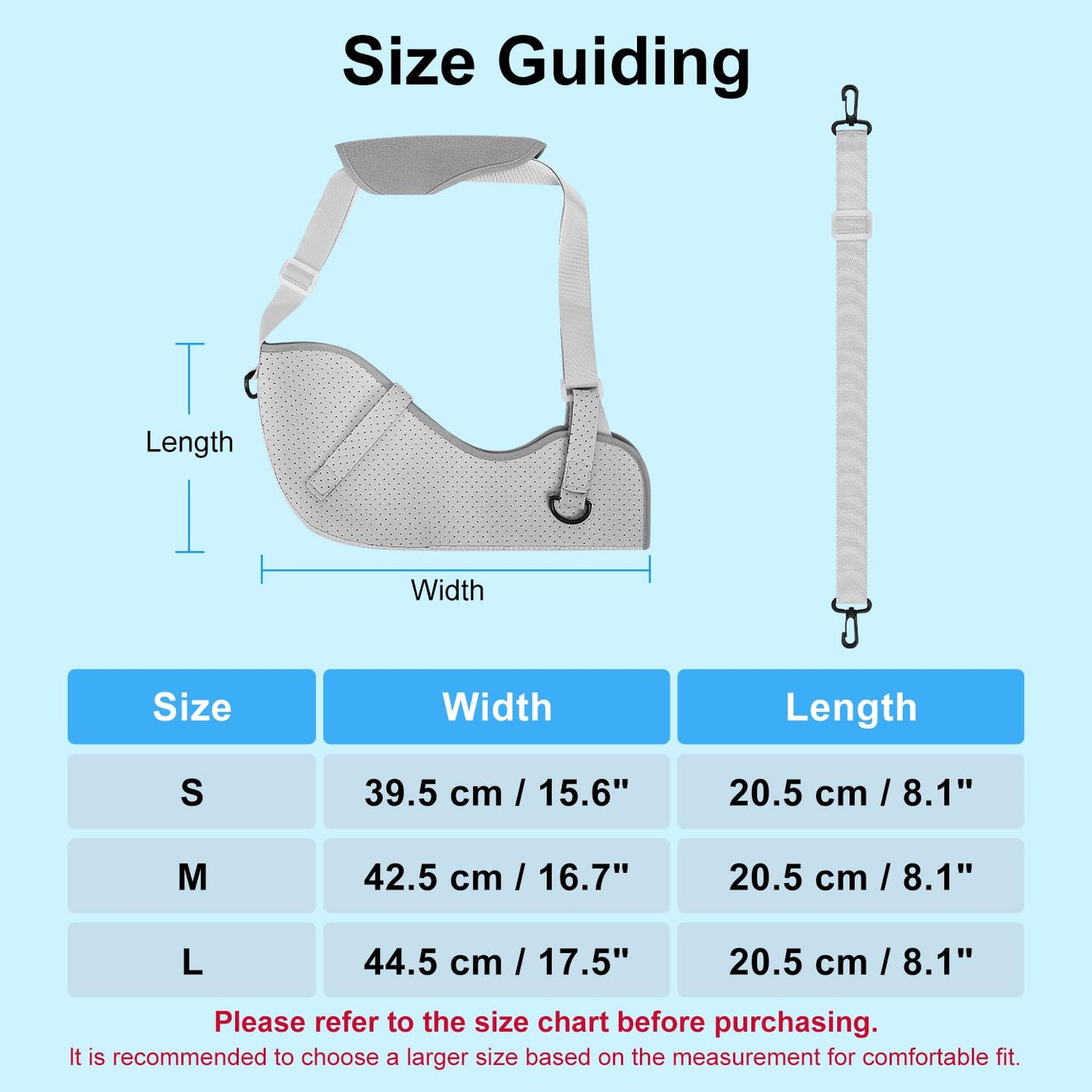 Comfortable Medical Arm Sling, S-L