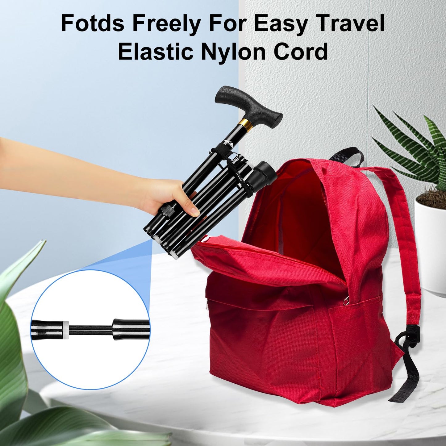 Collapsible Aluminum Folding Cane with T-Handle