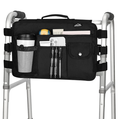 Double Side Walker Bag with 9 Pockets for Walkers Rollators Wheelchairs
