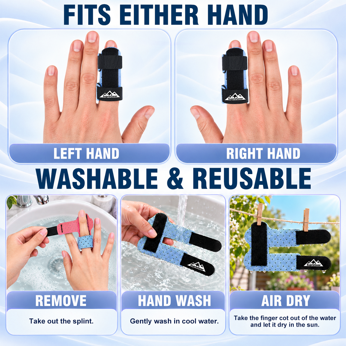 Finger Splint Support 2 Pack Adjustable Trigger Finger Brace for Broken Sprain Arthritis