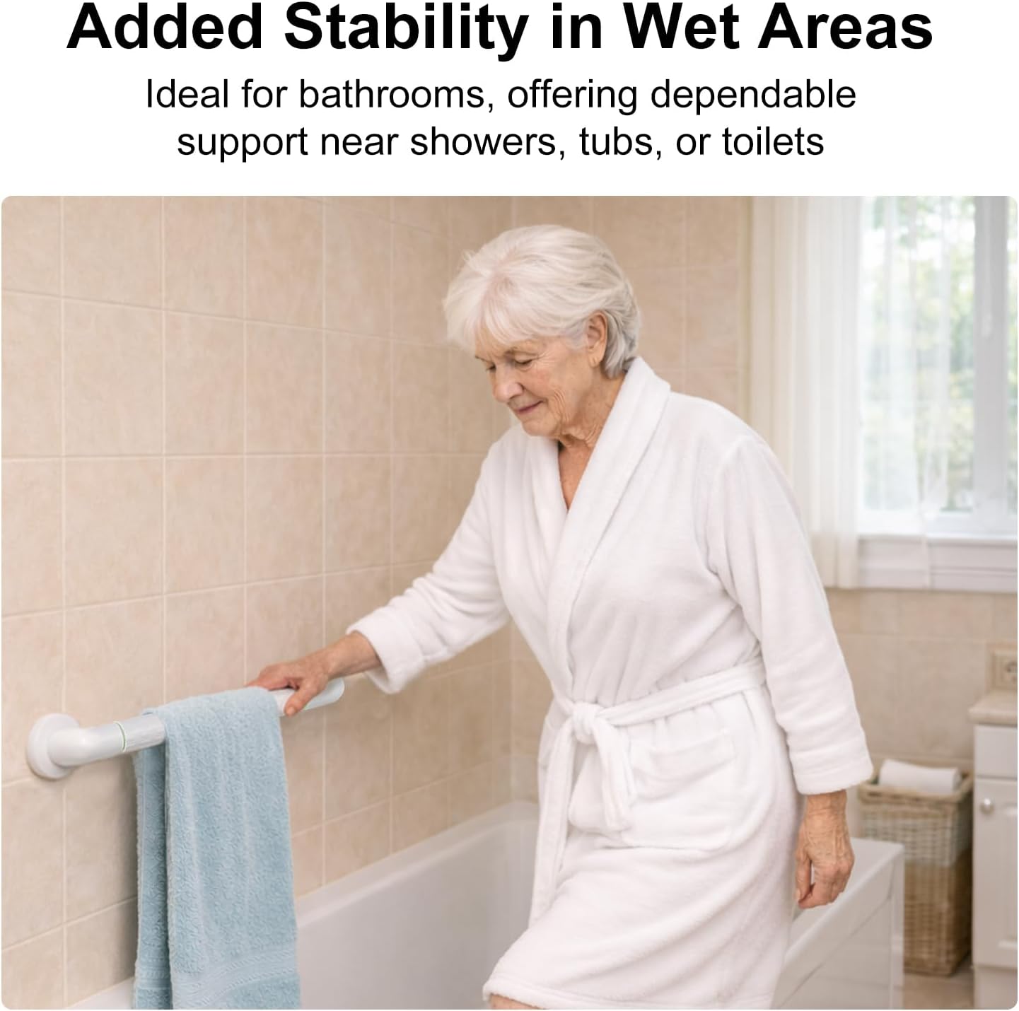 Non-Slip 304 Stainless Steel Bathroom Grab Bar Rail
