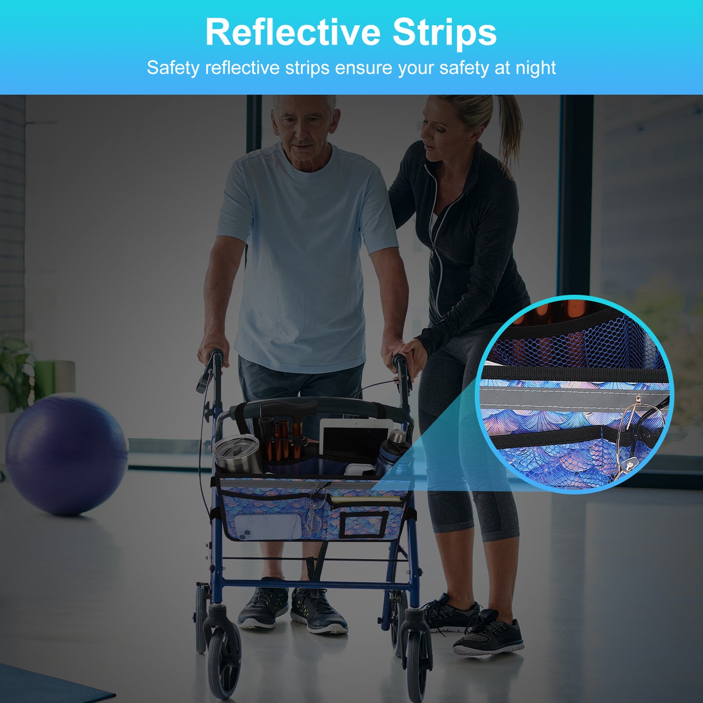 Large Capacity Rollator Basket