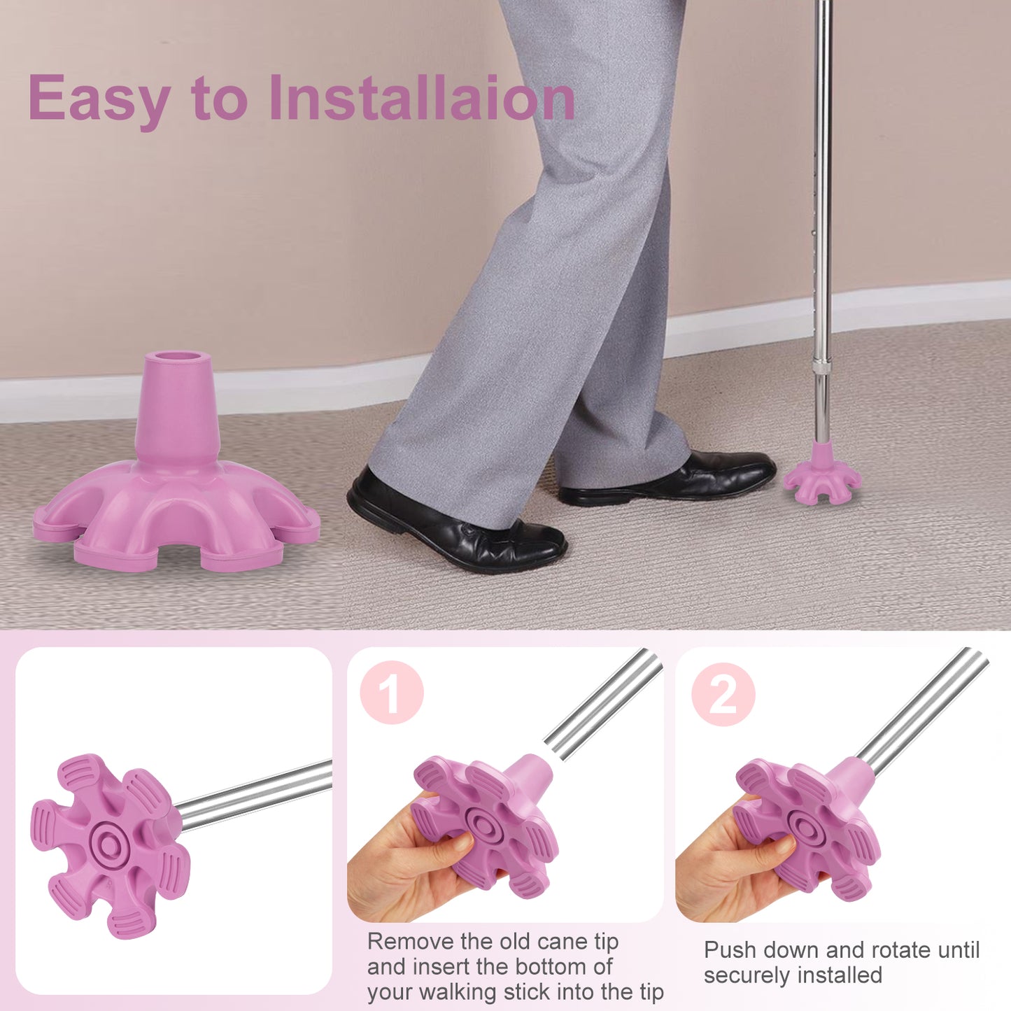 3/4 Inch Stable Six Point Non-Slip Cane Tip